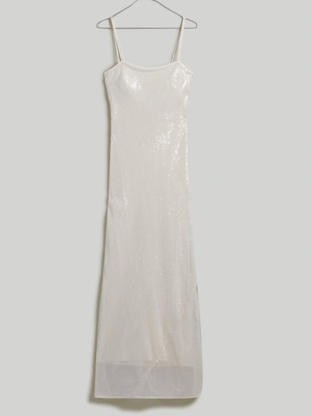 Madewell x Aimee Song Ivory Sequin Slip Maxi Dress in Size 0